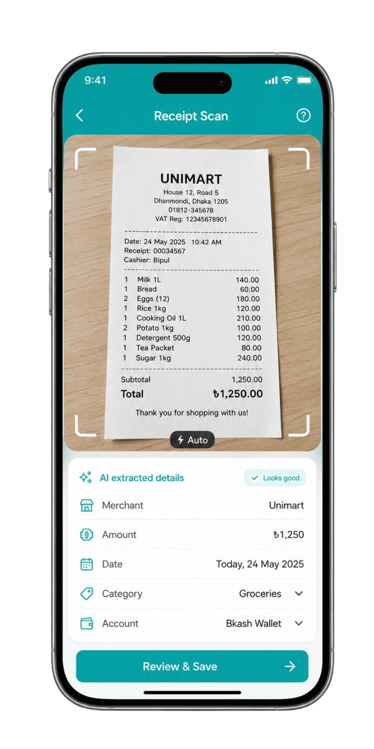 Schermata di registrazione rapida con IA di Wizo